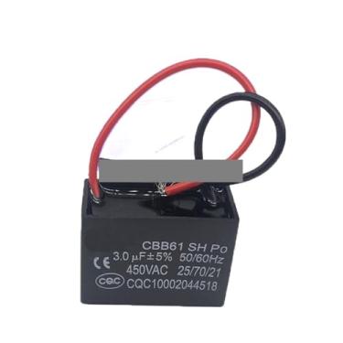 Imagem de 5 peças CBB61 3uf capacitância de partida AC capacitor de ventilador 450 V CBB capacitor eletrônico de acionador de partida