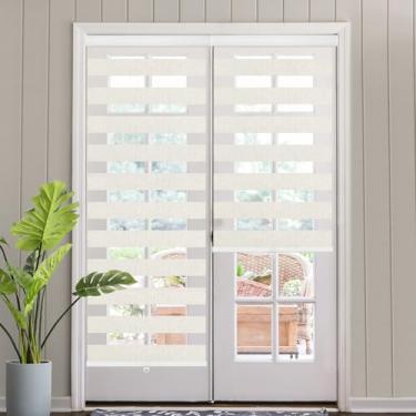 Imagem de SEEYE Persianas Zebra sem fio tamanho personalizado para janelas, 70% de sombreamento free-stop, persianas francesas para janelas de porta com sanefa fácil de instalar, persianas de rolo de filtragem