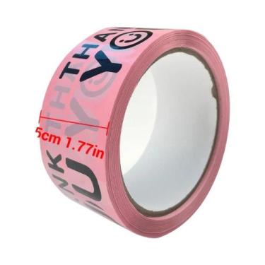 Imagem de Fita Adesiva Decorativa Colorida Com Carinha Sorridente Para Embalagem