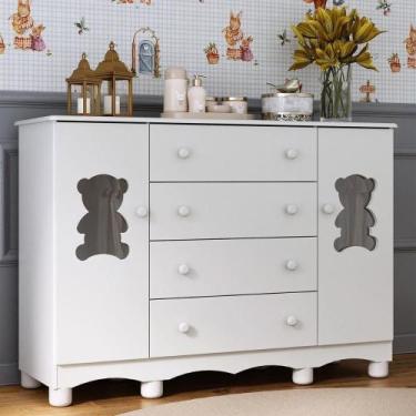 Imagem de Cômoda Infantil 125cm 2 Portas Com Vidro E 4 Gavetas Ternura Multimóve