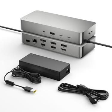 Imagem de wegear Estação de ancoragem para laptop (12 em 1), para sistemas Thunderbolt 4, USB 4 ou USB-C, carregamento de 92 W para laptop, transferência de dados de 40 Gbps, tela única de 8K, Quad 4K, Ethernet