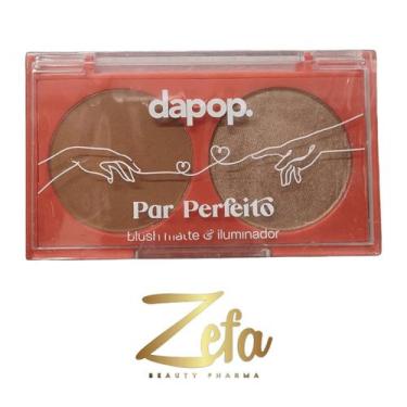 Imagem de Paleta Compacta Duo Blush Matte E Iluminador Cor A - Dapop