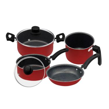 Imagem de Conjunto de Panelas Antiaderente Eirilar Copacabana Vermelho 4 Peças