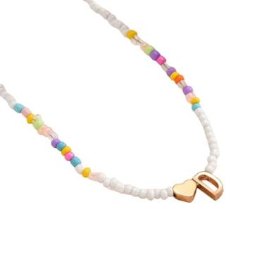 Imagem de tincolia Colar clássico de 26 letras com pingente de tartaruga com contas e clavícula feminina, acessórios de festa e presente