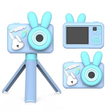 Imagem de Câmera digital Cute Rabbit de 96 MP, câmeras duplas frontal e traseira ultra HD com bastão de selfie, reprodutor de música integrado, câmera portátil de vlogging de viagem para presentes de
