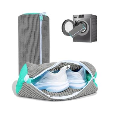 Imagem de Bolsa para máquina de lavar sapatos, bolsa de lavanderia para lavadora e secadora, reutilizável, sacos de limpeza de sapatos para tênis, máquina de limpeza profunda de 360° para todos os tipos de