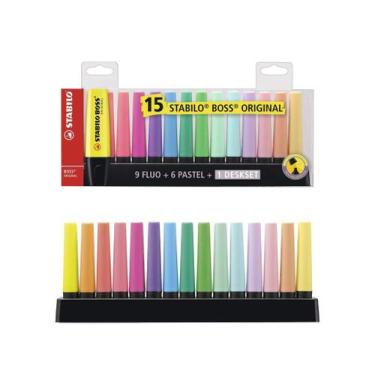 Imagem de Marca Texto Stabilo Boss Original Com 15 cores, Stabilo-7015-01-5