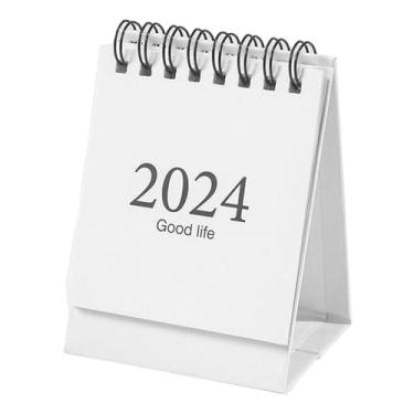 Imagem de Marhynchus 2024 Mini Calendário de Mesa Planejador Diário Estilo Flip Com Encadernação de Bobina de Fio Duplo para Planejamento de Escritório Doméstico Agosto de 2023 Dezembro de 2024 (Branca)