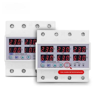 Imagem de Protetor De Relé De Sobretensão E Subtensão Ajustável Para Trilho DIN 