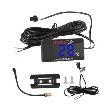 Imagem de Medidor De Temperatura Para Motocicleta 12V Vermelho E Azul 0 a 120 gr