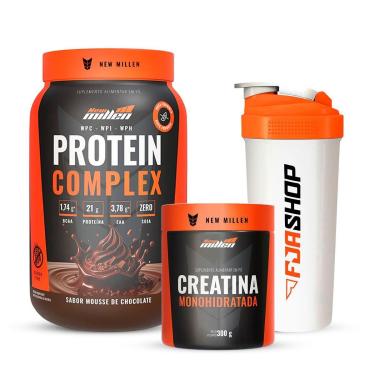 Imagem de Kit Whey Protein Complex 3W, Creatina 300g e Coqueteleira-Unissex