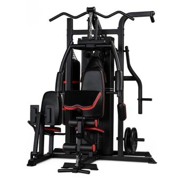 Imagem de Estação Musculação 4 Frentes Completa Multi 75kg Preto Academia Preto Preto E Vermelho-Unissex