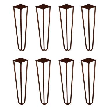 Imagem de Kit 8 Pés De Metal 30 Cm Mesa De Canto Rack E Puffs Bronze