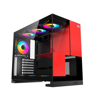 Imagem de Gabinete Gamer Redragon Eternal ATX Sem Fans CA-612BR Preto e Vermelho