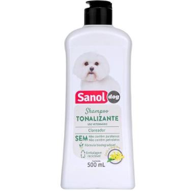 Imagem de Shampoo Tonalizante Cães Pelos Claros Sanol Dog 500ml