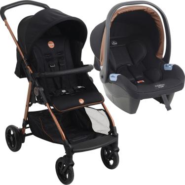 Imagem de Carrinho de Bebe com Bebe Conforto Burigotto Lui 22 Preto Cobre