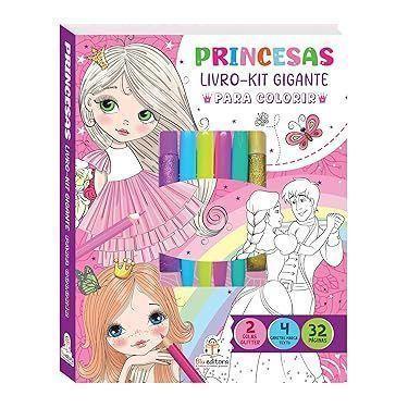 Imagem de Livro-kit Gigante Para Colorir: Princesas - BLU EDITORA, Sortido