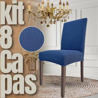 Imagem de Coreana - Kit 8 Capas de Cadeira Linha Gold - Azul - OK Darling