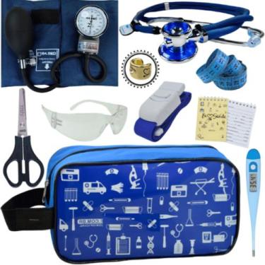 Imagem de Kit Academico Enfermagem Premium Preto Completo - Love Saude, AZUL EST
