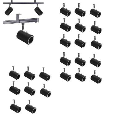 Imagem de Kit 23 Spot Trilho Perfilado Eletro calha Par20 Bulbo OL8