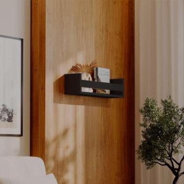 Imagem de Prateleira Porta Livro Preta 50 x 12cm Suporte Invisivel - Mercado das