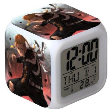 Imagem de Despertador digital LED Tokyo Swastikas Square 8x8x8cm - yiweisai