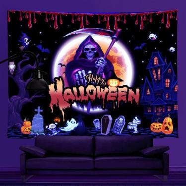 Imagem de Tapeçaria Uv Fluorescente, Parede de Halloween, 150x150cm, microtecido