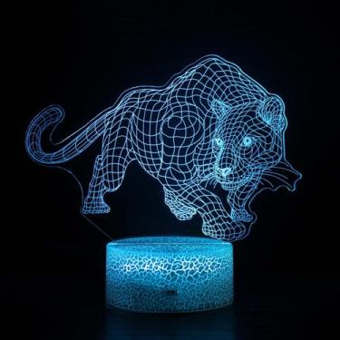 Imagem de Luz noturna LED 3D Lions que muda de cor para crianças com base - Yiwe