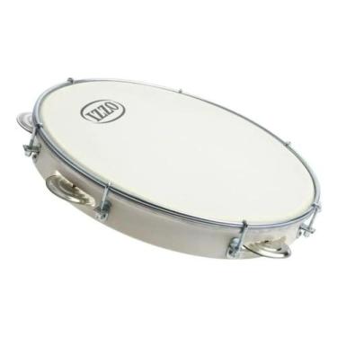 Imagem de Pandeiro IZZO 10 pol ABS c/ Pele Leitosa BRANCO - 3430