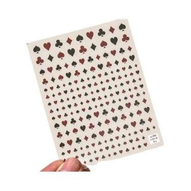 Imagem de Adesivos De Unha 5D Com Borda Dourada, Coração, Laço, Lua E Estrela, E