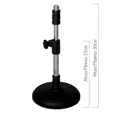 Imagem de Suporte De Mesa Para Microfone Fixo Cromado C/reg Ps-02 Cr