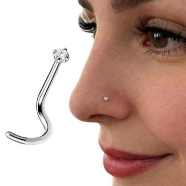 Imagem de Piercing Nariz Ponto De Luz Aço Cirúrgico Coração Nostril - Morganitte