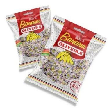 Imagem de Kit 2 Balas Mastigável De Banana Oliveira 500g
