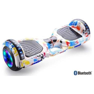 Imagem de Hoverboard Branco Colorido Auto Balanceamento Com Alca - GBG STORE