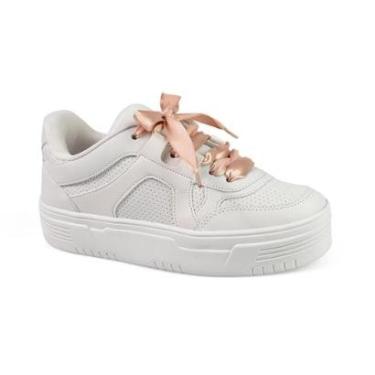 Imagem de Tênis Feminino Adulto Godiva Casual Creme 90.001-Feminino
