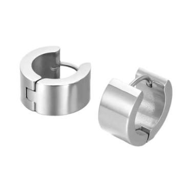 Imagem de Brincos De Argola Femininos Modernos Em Aço Inoxidável Titânio Estilo 