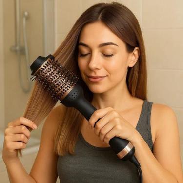 Imagem de Escova Secadora Cabelo Profissional Bivolt Alisadora Modeladora Volume