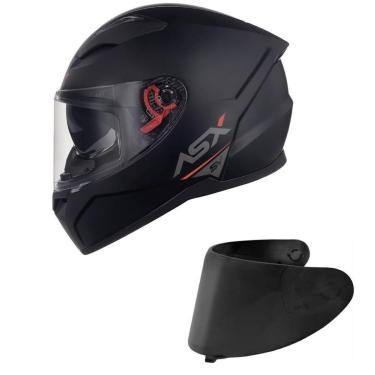Imagem de Capacete ASX City SV Solid Preto Fosco Mais Viseira Fumê-Masculino