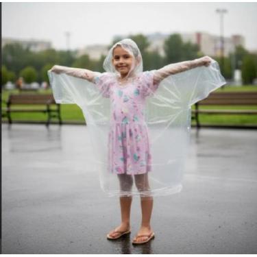 Imagem de 10 Capas de Chuva Infantil com Cordinha Descartável - Capas de Chuva P
