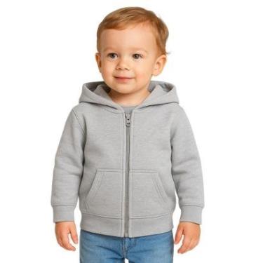 Imagem de Moletom Canguru Zíper Com Capuz Infantil Unissex Básica Kyly-Unissex