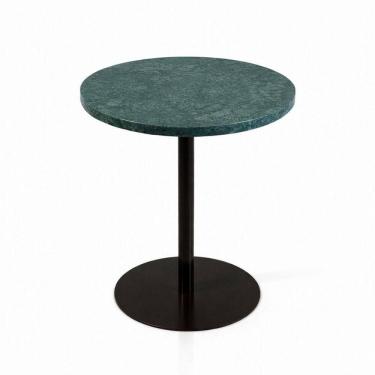 Imagem de Mesa Lateral Atria Redonda Mármore Guatemala Alumínio 41CM Marrom