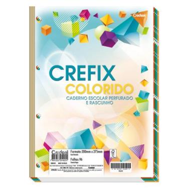 Imagem de Refil para Fichário Crefix Branco e Colorido 96 folhas Credeal, Colori