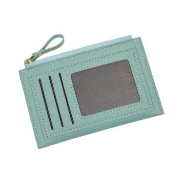 Imagem de Carteira De Cartões Ultra Fina Em Couro PU Para Mulheres, Simples, Com