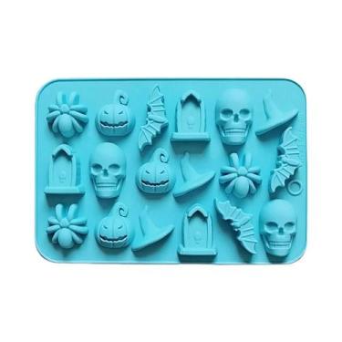 Imagem de Moldes De Silicone Para Halloween Com 18 Cavidades: Fantasma, Abóbora,