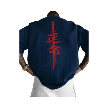 Imagem de Camiseta Masculina De Algodão Com Manga Curta, Estampa De Espada Samur