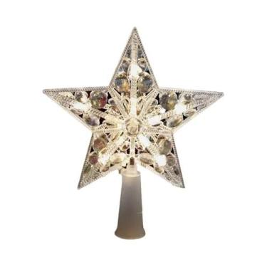 Imagem de Decoração De Árvore De Natal LED De 15cm Com Estrelas Brilhantes Em Br