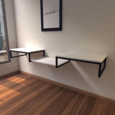 Imagem de Aparador Industrial Branco Off White Moderno Cantinho Café Escritorio 