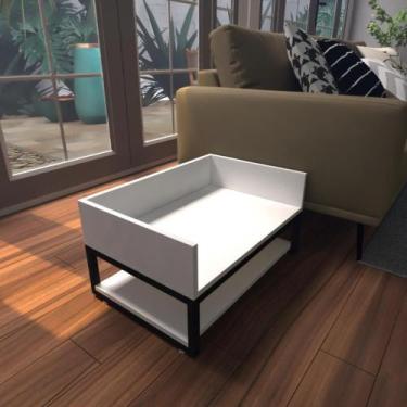 Imagem de Cama Cachorro Caes Pequenos Casa Pet Caminha Casinha Mdf Branco Branca