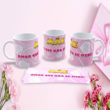 Imagem de Caneca de Porcelana Mães Estampa 133 para Presente Dia das Mães 325ML Decorada Uso Diár...