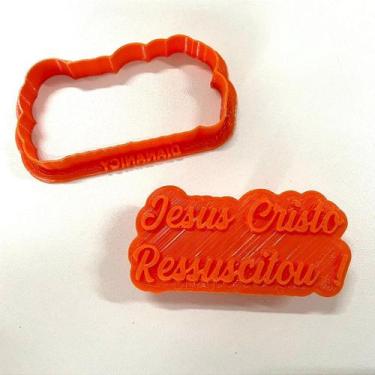 Imagem de Cortador e Marcador Jesus Cristo Ressuscitou 7cm - D260124 - Ideal par